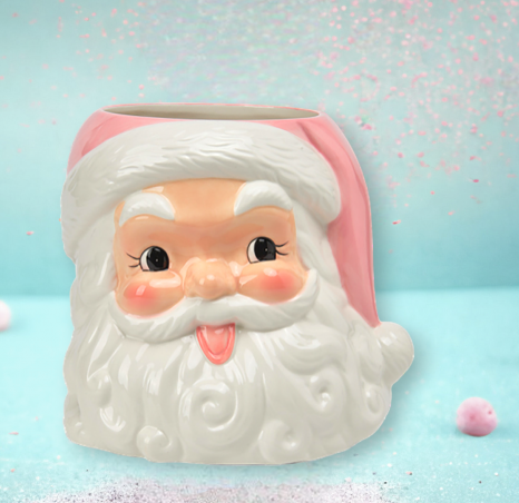 Pink Santa Face Planter