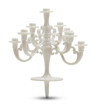 Candelabra Cake Topper Candle Holder | White