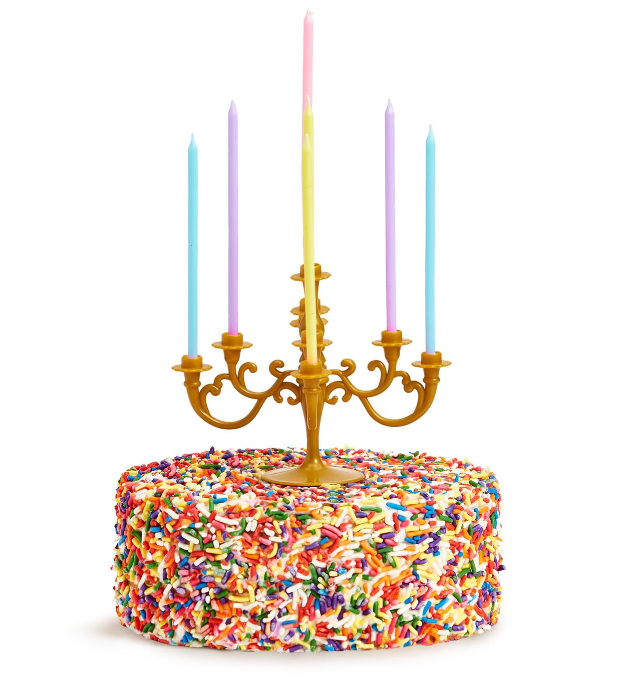 Candelabra Cake Topper Candle Holder | Pink