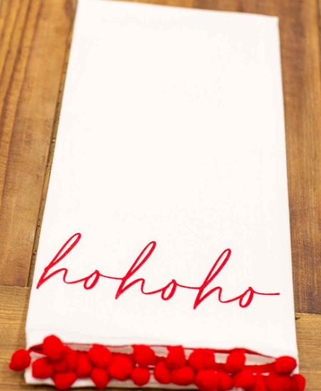 Ho Ho Ho Pom Hand Towel