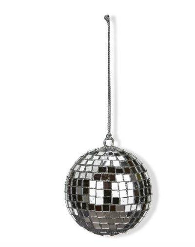 Silver Disco Ball Ornament