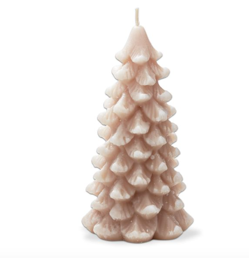 Blush Frosted Pine Tree Candle