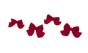 Red Velvet Bow Napkin Ring (Set of 4)