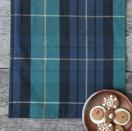 Traditional Blue Check Table Runner