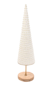 24" Pearl Beaded Cone Tree | Large