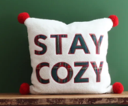 18" Stay Cozy Pom Pillow