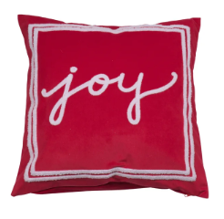 18" Joy Red Velvet Pillow