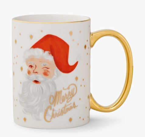 Winking Santa Porcelain Mug