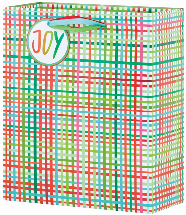 Festive Grid Gift Bag | Medium