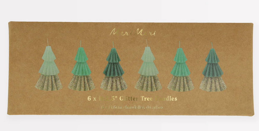 Green Mini Tree Candle Set