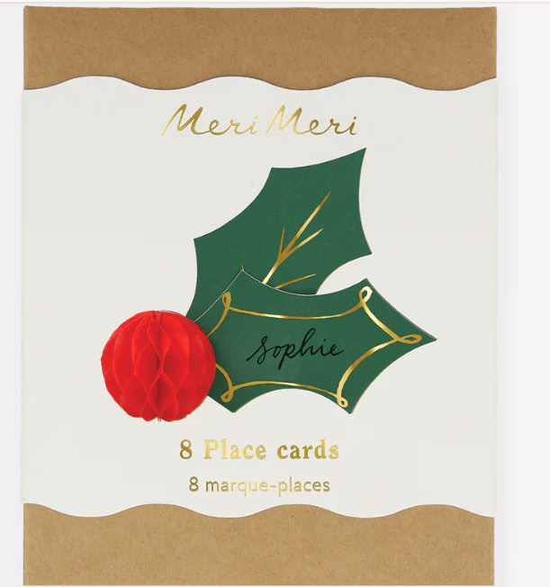 Holly Honeycomb Place Cards