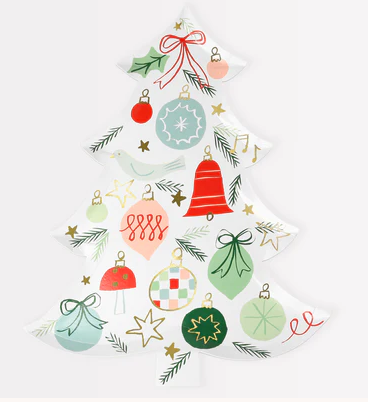 Festive Pattern Tree Plates