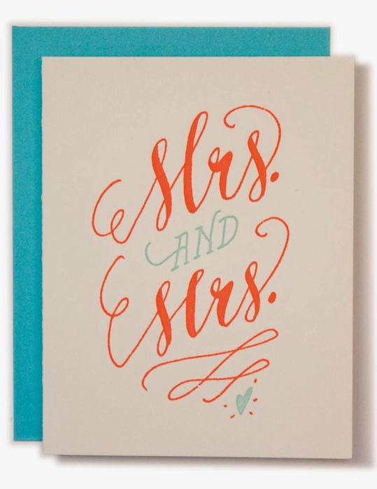 Mrs and Mrs Wedding Card