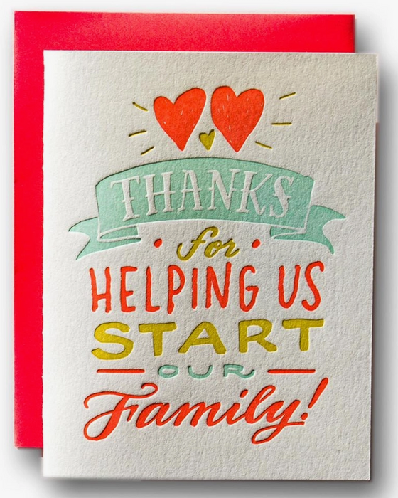 Thank You For Starting Family Card