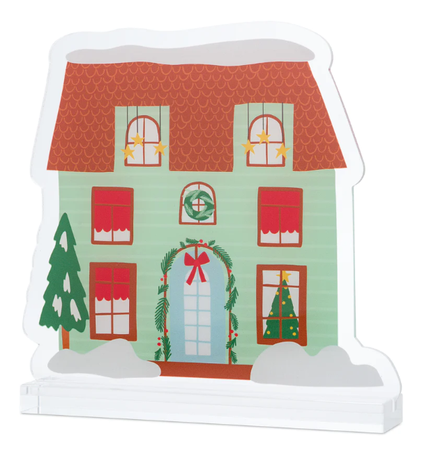 Acrylic Christmas Village | Green Townhouse
