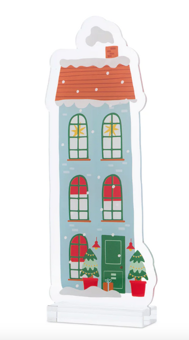 Acrylic Christmas Village | Blue Townhouse