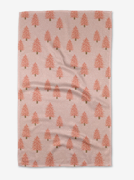 Geometry Tea Towel | Pink Christmas