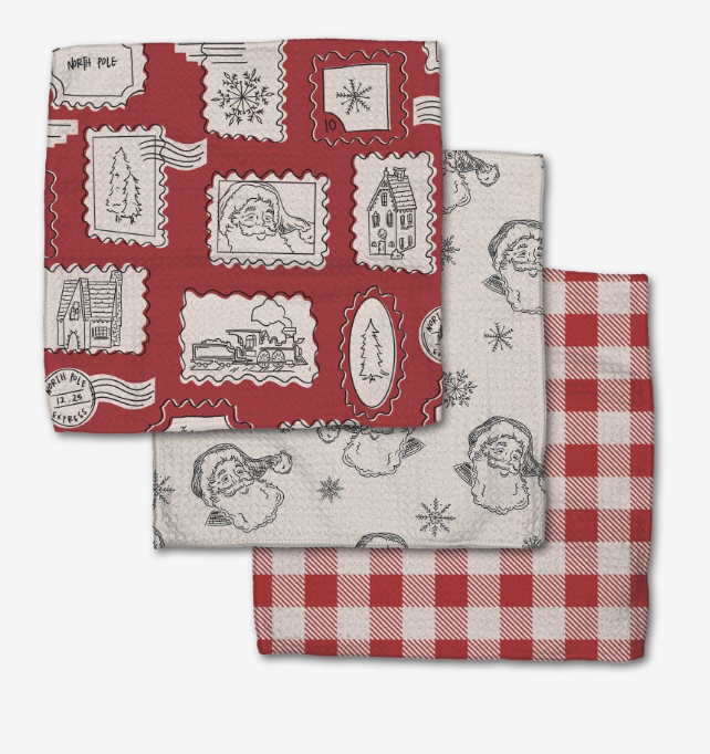 Geometry Dishcloth Set | Christmas Santa
