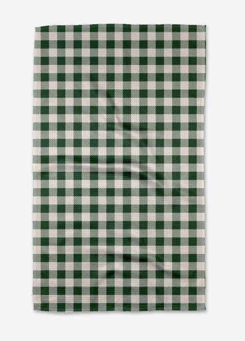 Geometry Tea Towel | Green Christmas Gingham