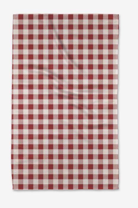 Geometry Tea Towel | Red Christmas Gingham