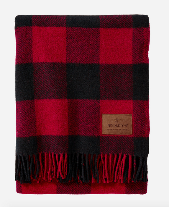 Motor Throw w/Leather Strap | Red Plaid