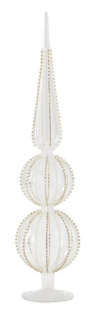 Jeweled Clear Glass Finial