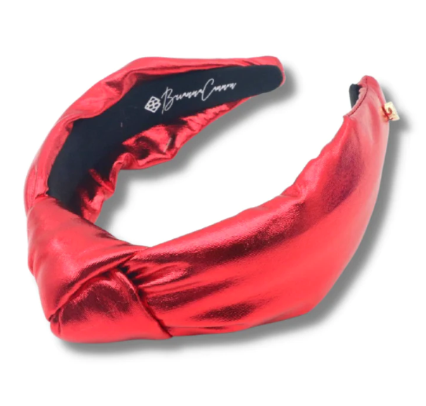 Red Puff Metallic Knotted Headband