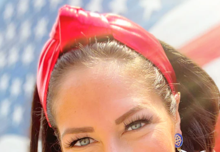 Red Puff Metallic Knotted Headband