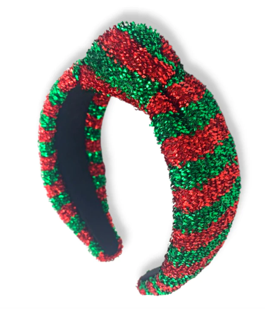 Green & Red  Metallic Stripe Headband