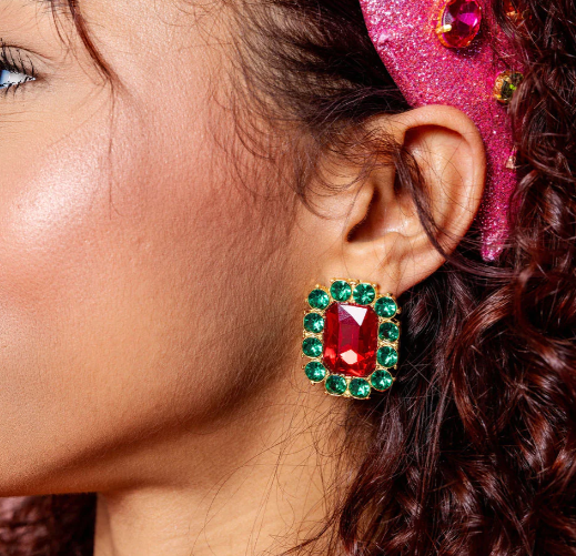 Christmas Jeweled Stud Earrings