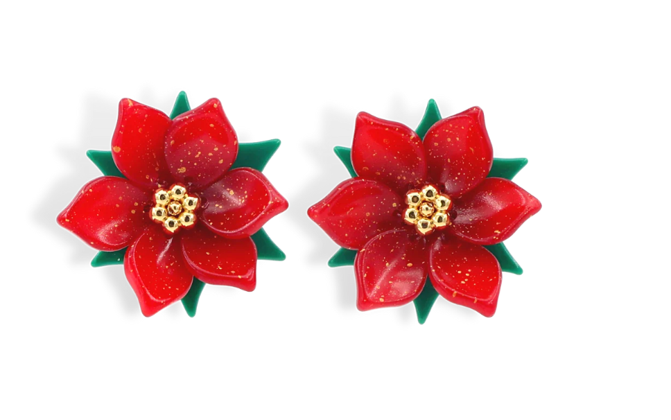 Poinsettia Stud Earrings