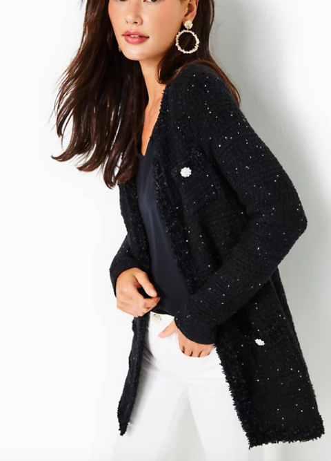 Amal Open Front Cardigan | Onyx