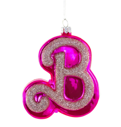 Pink Barbie B Ornament