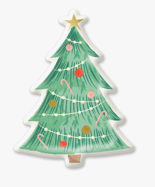 Watercolor Tree Shaped Paper Plates