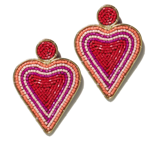 Rosie Heart Earring | Red (CBER0900RD)