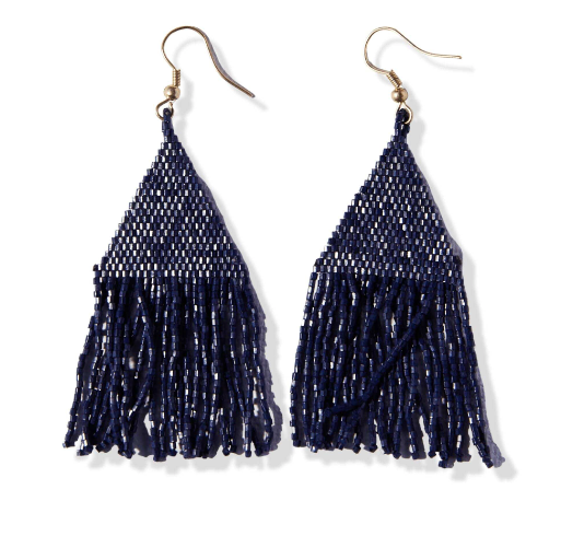 Lexie Fringe Earrings | Navy (LXER0501NA)
