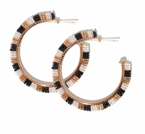 Nora Hoop Earring | Black (CBER1100BL)