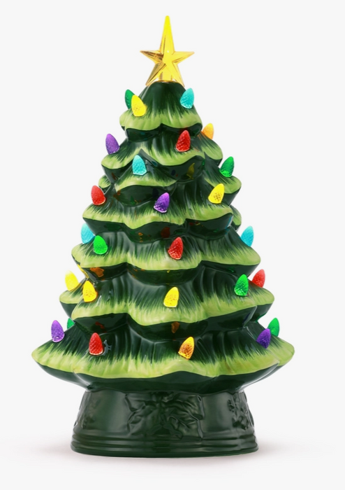 12" Green Nostalgic Light Up Tree