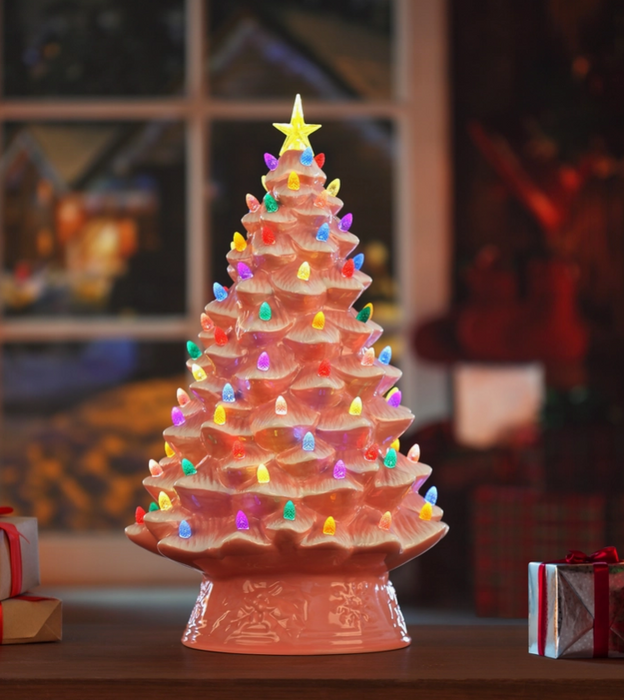 18" Pink Nostalgic Light Up Tree