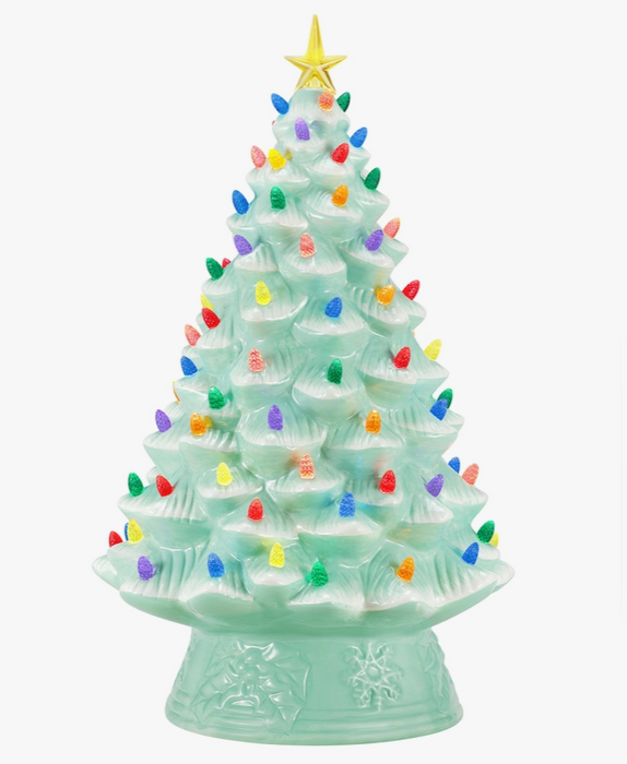 18" Seafoam Nostalgic Light Up Tree