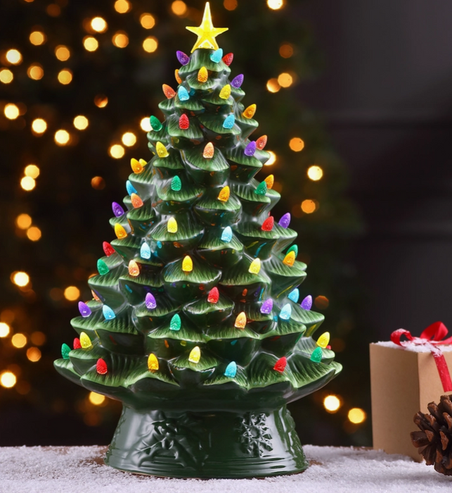 18" Green Nostalgic Light Up Tree
