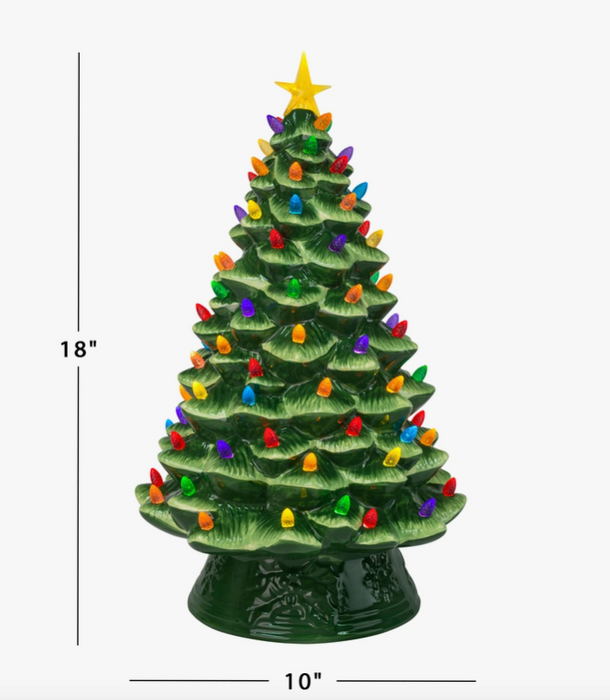 18" Green Nostalgic Light Up Tree