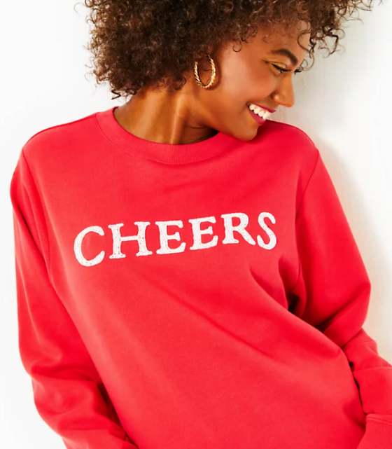 Ballad Sweatshirt | Amaryllis Red Cheers Graphic