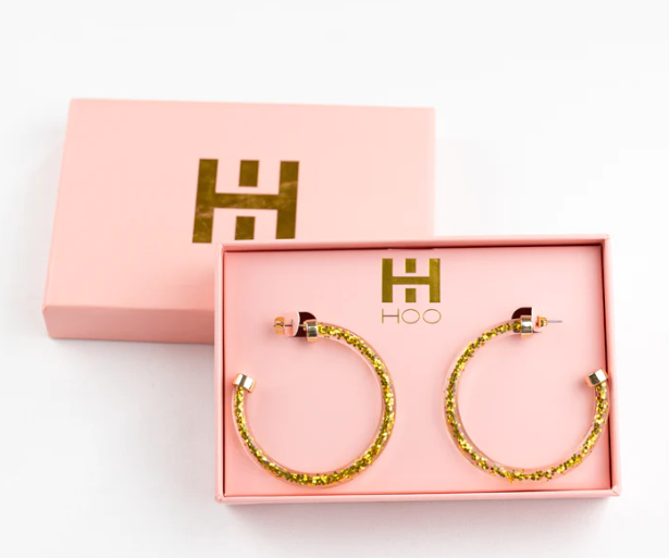 2" HooHoops | Gold Glitter