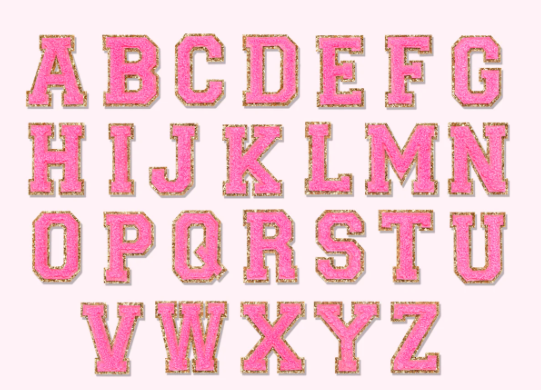 Varsity Alphabet Patch | Bubble Gum