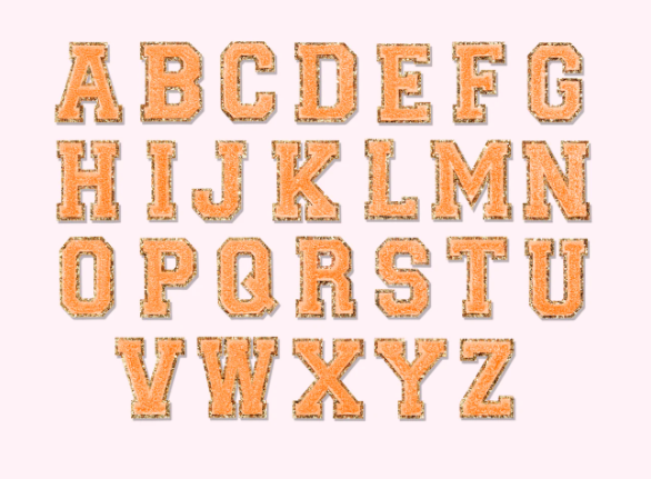 Varsity Alphabet Patch | Peach