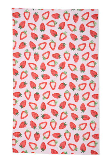 Geometry Tea Towel | Sweet Strawberry