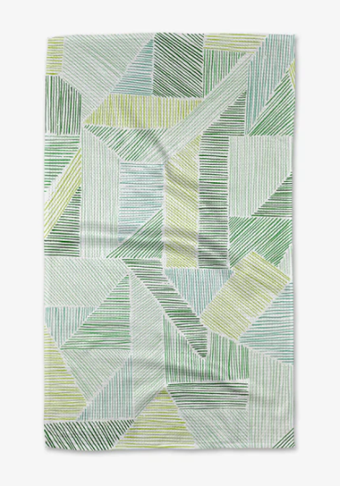 Geometry Tea Towel | Green Kites