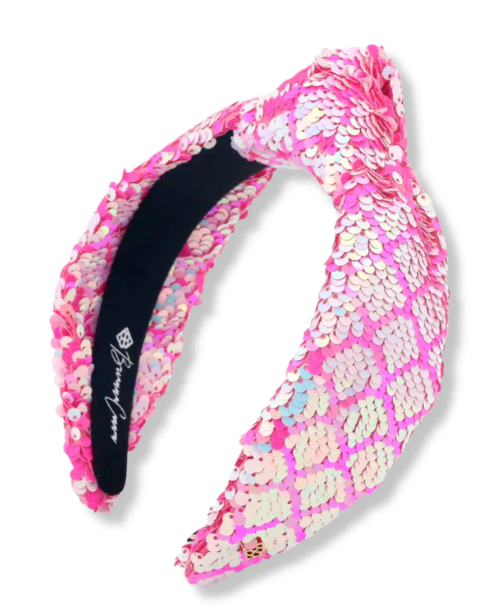 Hot Pink Iridescent Sequin Headband