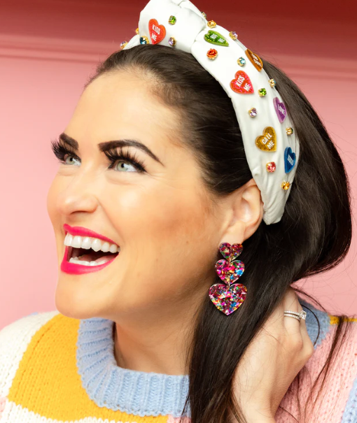 Triple Confetti Heart Earrings